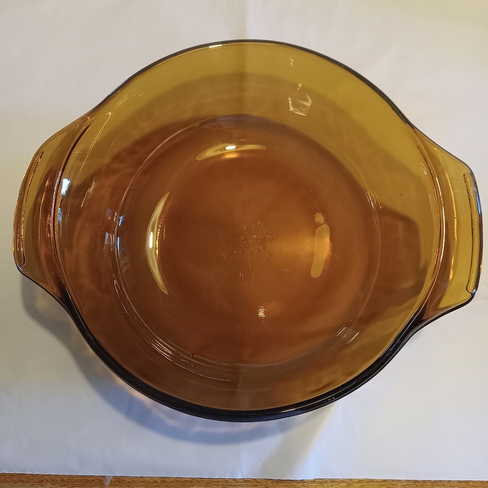 Anchor Hocking Fire King 1 qt Casserole Dish No Lid Vintage Amber Glass